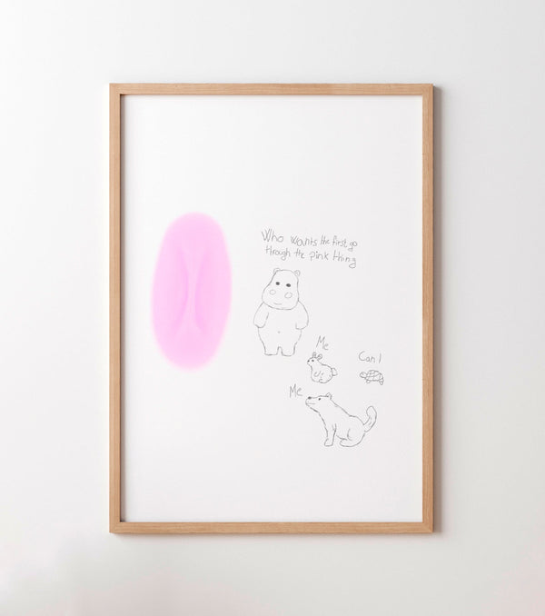 Pink Thing - high-quality limited edition art print poster by - Maison Charlot